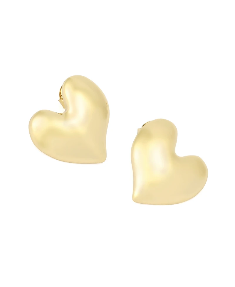 Robert Lee Morris Soho Gold Heart Button Earrings