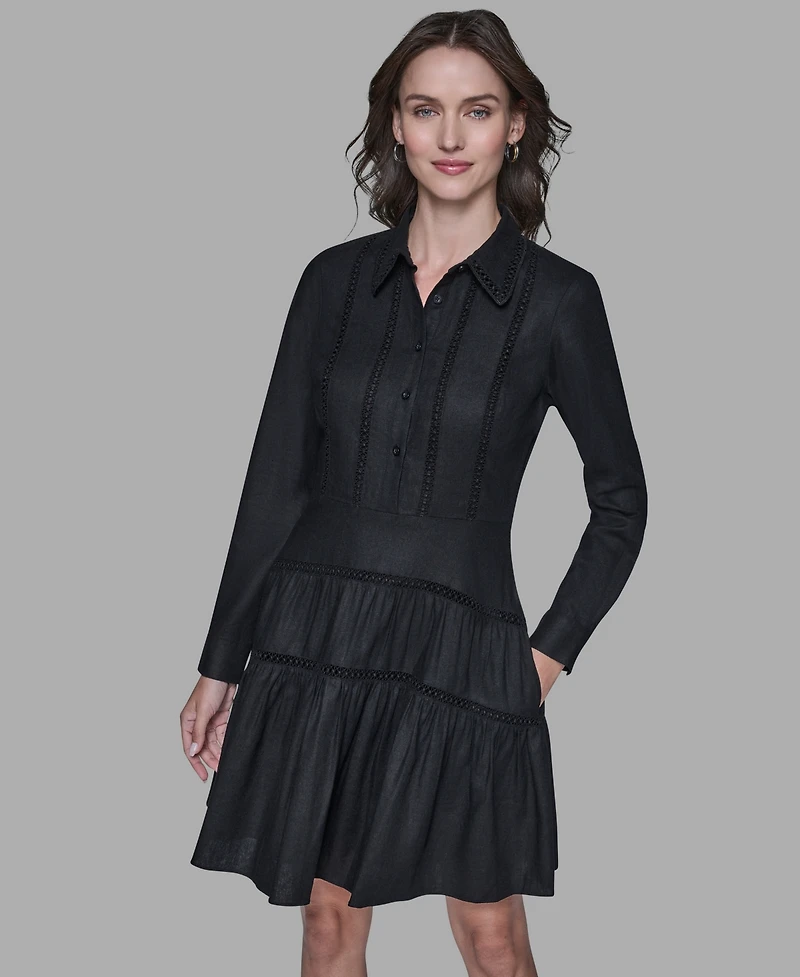 Karl Lagerfeld Paris Women's Collared Shirt Dress