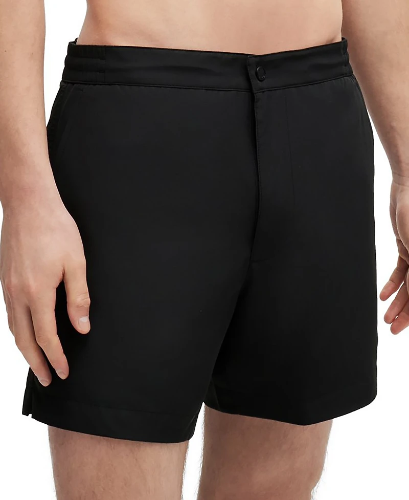 Boss by Hugo Men's Quick-Dry Ripstop Logo-Trimmed Swim Shorts