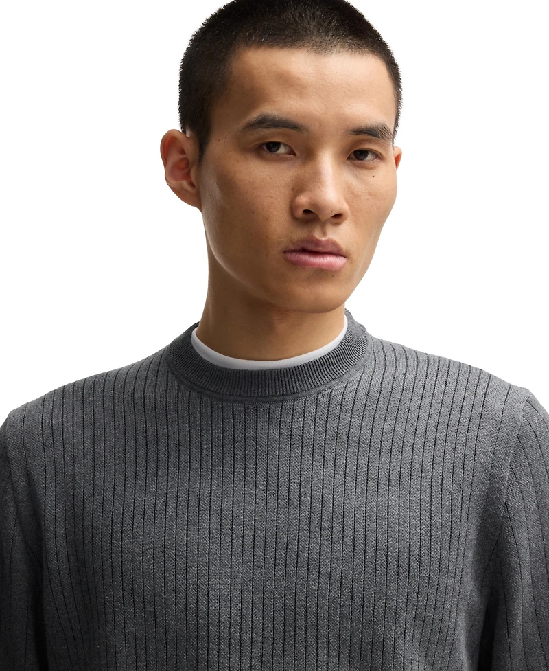 Boss by Hugo Men's Vertical Striped Regular-Fit Sweater