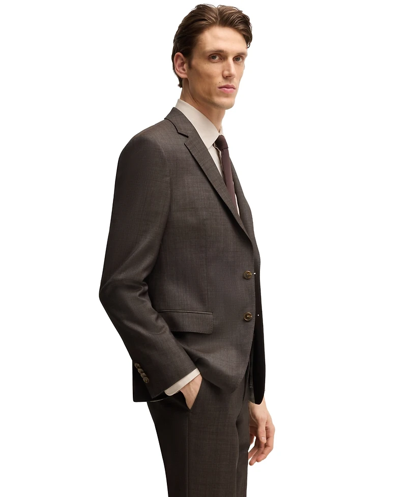 Boss by Hugo Men's Micro-Patterned Stretch Virgin Wool Slim-Fit Suit
