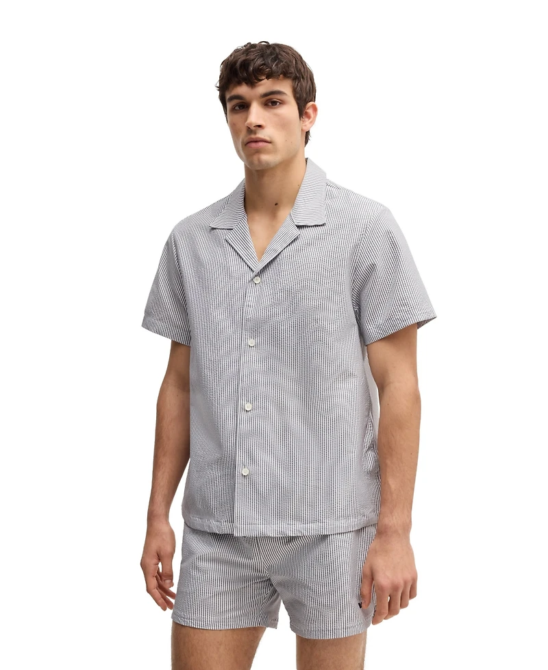 Boss by Hugo Men's Seersucker Fabric Regular-Fit Shirt