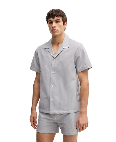 Boss by Hugo Men's Seersucker Fabric Regular-Fit Shirt