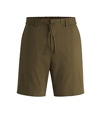 Boss by Hugo Men's Linen Blend Drawstring Formal Shorts