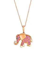 Le Vian Sapphire (0.01 ct. t.w.) and Pink Sapphire (0.35 ct. t.w.) Pendant Necklace in 14k Strawberry Gold