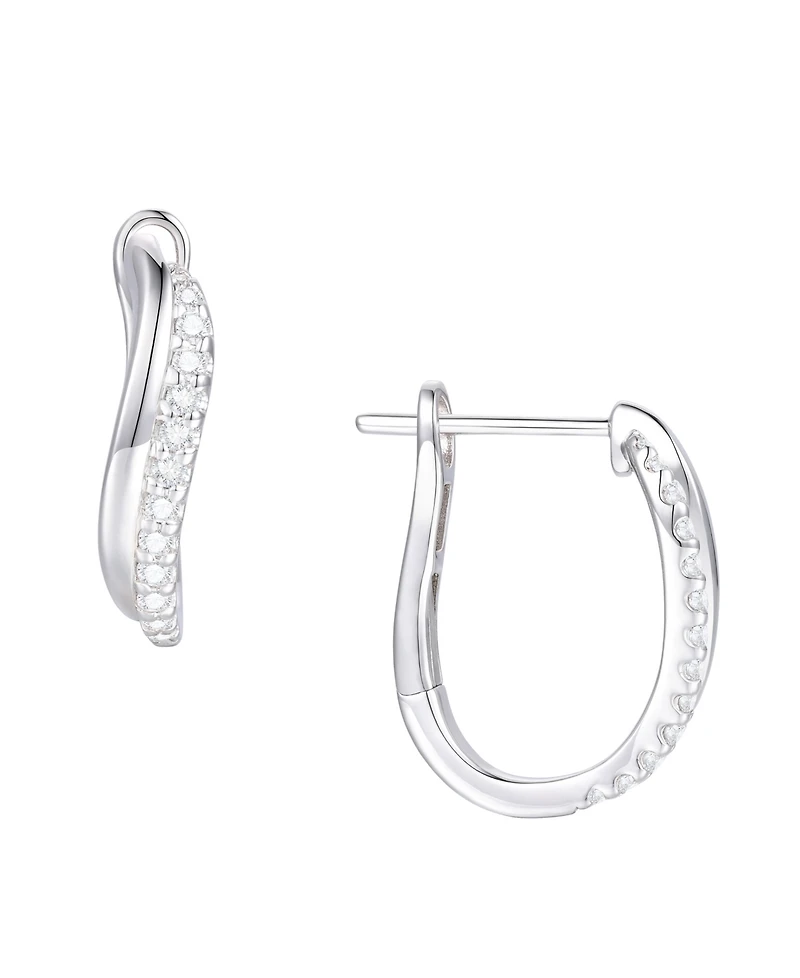 Macy's Diamond Hoop Earrings (1/4 ct. t.w.) in Sterling Silver