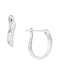 Macy's Diamond Hoop Earrings (1/4 ct. t.w.) in Sterling Silver