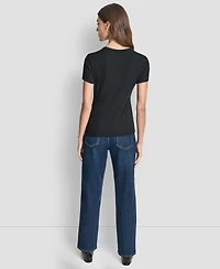 Dkny Jeans Petite Crewneck Short-Sleeve T-Shirt