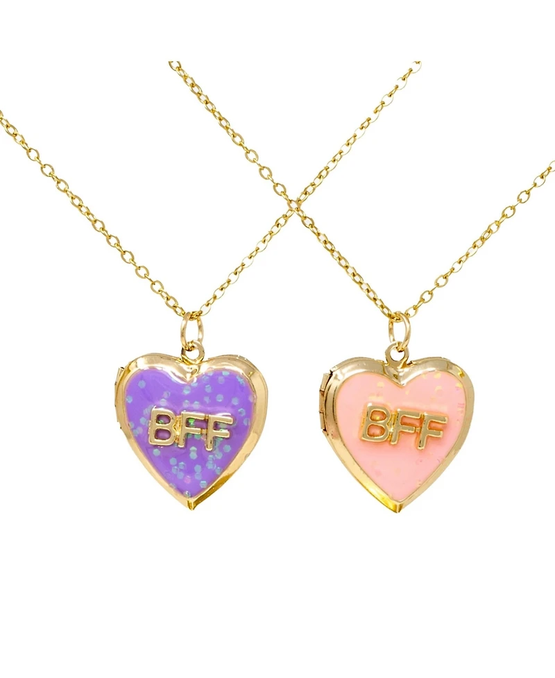 Zomi Gems Girls Bff Heart Locket Necklace Set