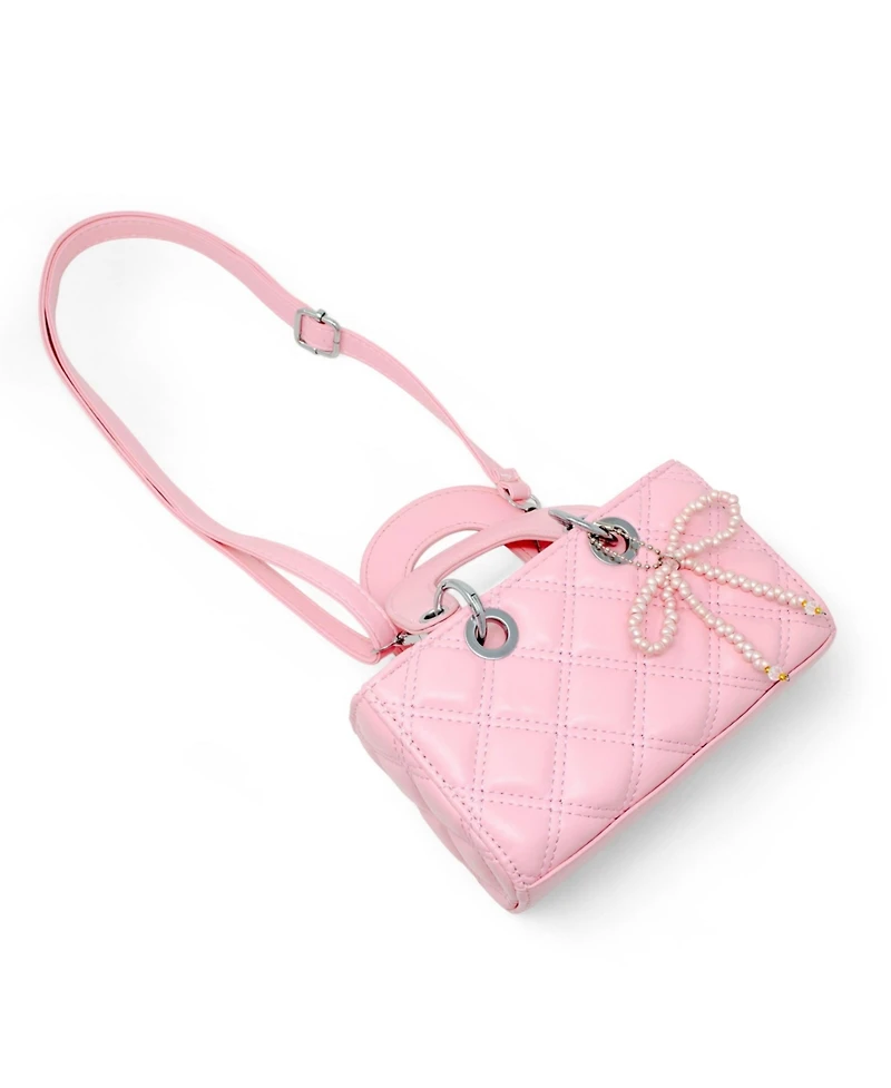 Zomi Gems Quilted Rectangle Bow Charm Handbag
