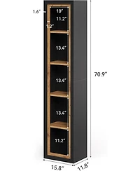 Tribesigns Kitchen Pantry 5-Tier Narrow Extra Tall Shelf With Open Cubes, Freestanding Modern Storage Shelf.