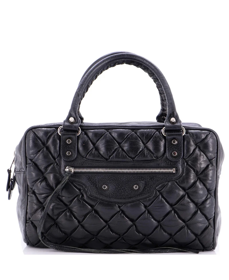 Pre-Owned Balenciaga Mm Matelasse Bag Leather