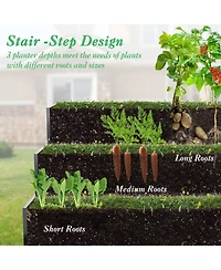 Sugift Heavy-Duty Metal Outdoor 3-Tier Raised Garden Bed Planter Box