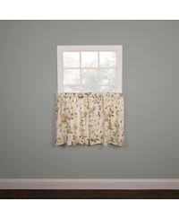 Ellis Curtain Abigail Design Printed Room Darkening Window Rod Pocket Pair Set With 2 Tiers - 2-Piece - 56x36", Multi
