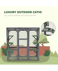 PawHut Catio Outdoor Cat Enclosure for 1-3 Cats, 59" x 28" x 60",
