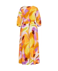 City Chic Women's Swirl Tie Print Dress