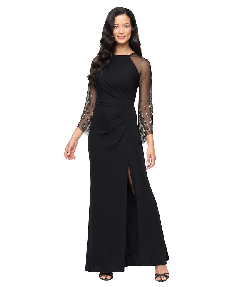 Alex Evenings Women's Long Metallic Gown
