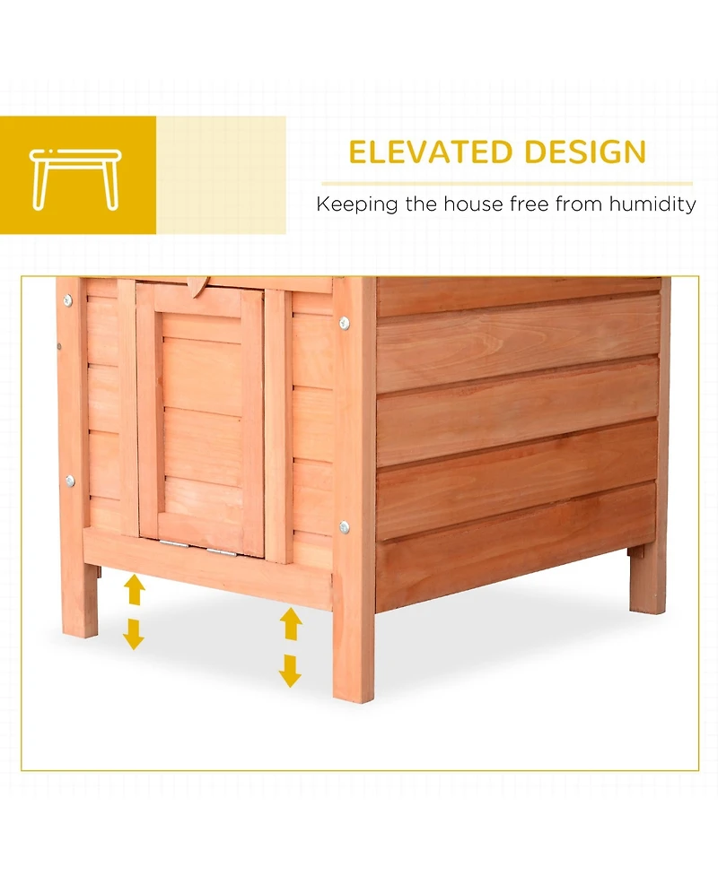 PawHut Wooden Rabbit Hutch 20'' Pet Habitat Cages Bunny Small Animal House New