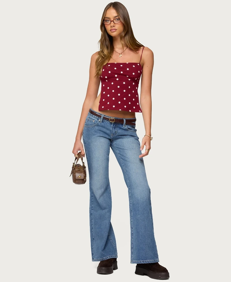 Edikted Women's Jinx Polka Dot Open-Back Top