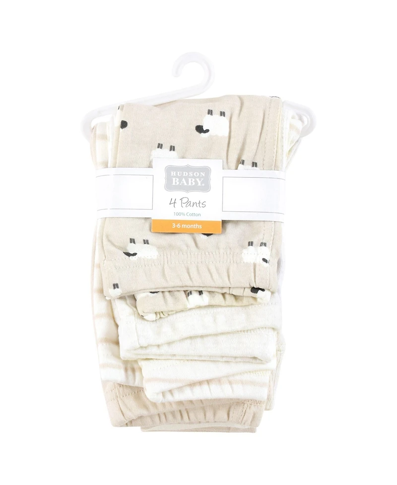 Hudson Baby Baby Boys Hudson Cotton Pants and Leggings, Taupe Sheep