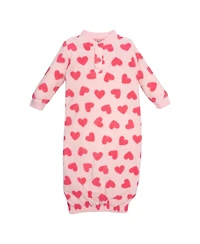 Hudson Baby Baby Girls Hudson Fleece Gowns, Blue Butterfly Floral, 0-6 Months