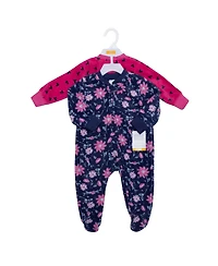 Hudson Baby Girls Fleece Sleep and Play, Botanical , 0-3 Months