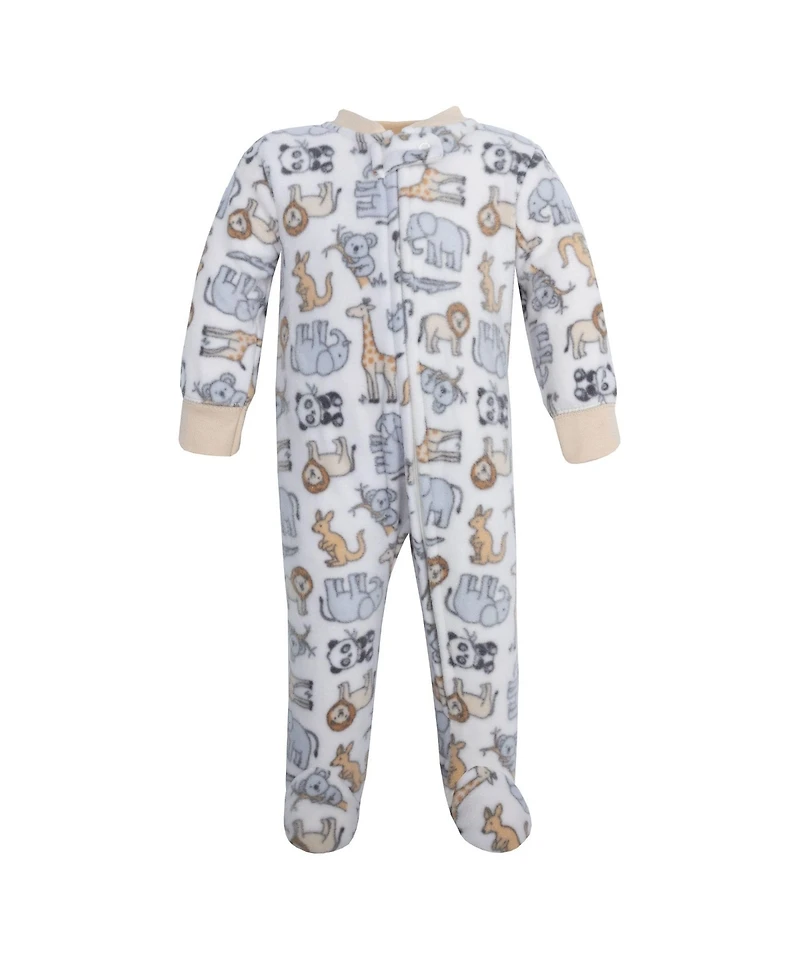 Hudson Baby Boys Fleece Sleep and Play, Kangaroo Neutral, 0-3 Months