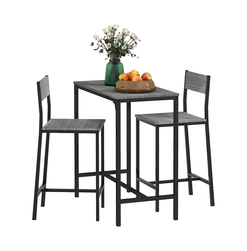 Slickblue Counter Height Bar Table – 1 Pc, Wood & Metal, Footrest, Rectangular Dining