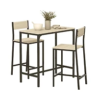 Slickblue Counter Height Bar Table – 1 Pc, Wood & Metal, Footrest, Rectangular Dining Table