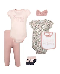 Hudson Baby Girls Cotton Layette Set, Love My Family , 9-12 Months