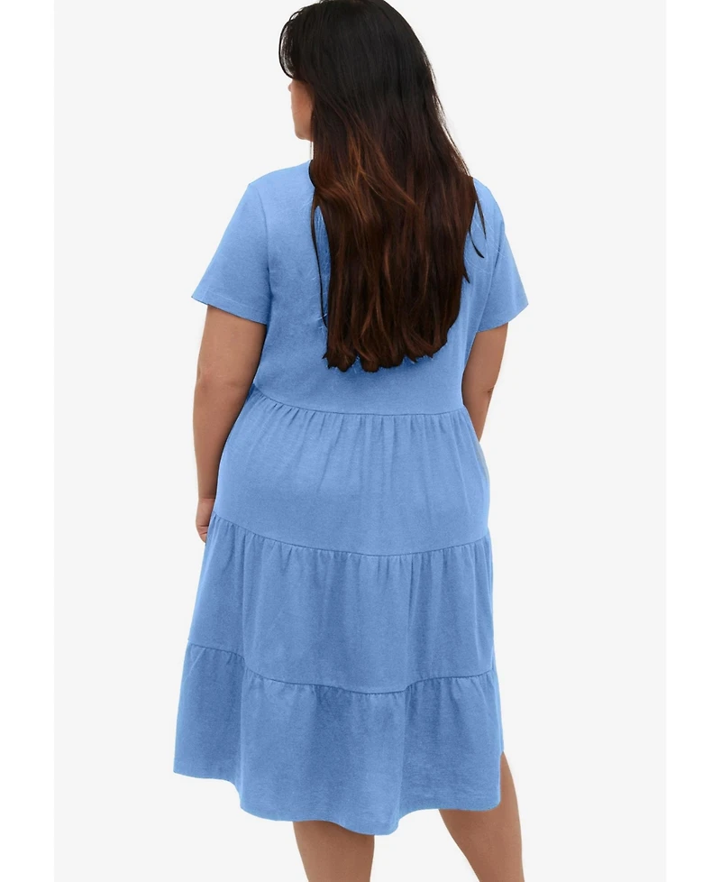 ellos Women's Tiered Knit Tee Dress