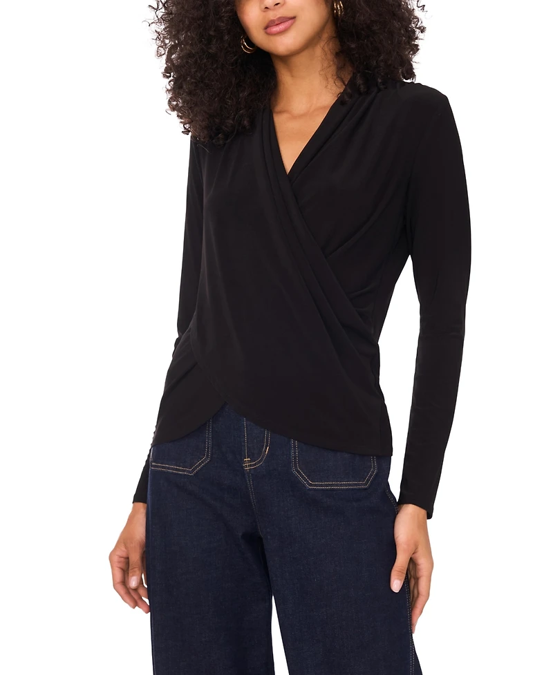 Vince Camuto Women's Long-Sleeve Faux-Wrap Top
