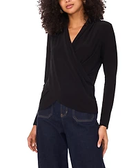 Vince Camuto Women's Long-Sleeve Faux-Wrap Top