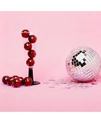 Yescom 20PCS 1.6" Small Disco Ball Mirror Mini Hanging Decoration for Events Wedding 70s 80s Party Business Holiday Home Decor Red