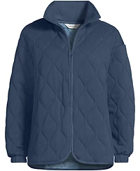 Lands' End Women's RainDefense Serious Sweats Quilted Full Zip Jacket