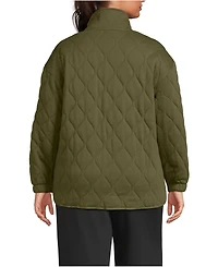 Lands' End Plus RainDefense Serious Sweats Quilted Full Zip Jacket