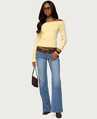 Edikted Women's Kiarah Low Rise Flared Jeans