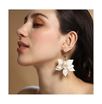 Women's The La-Flora Hoop Earrings - Ivory White & California Gold