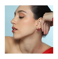 Women's The Crystal-Teardrop Stud Earrings - Fuchsia Pink