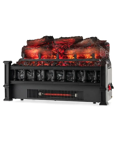 Sugift 20 Inch Electric Fireplace Heater with Realistic Pinewood Ember Bed