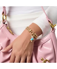 Juicy Couture Double Chain Bracelet with Blue Dog Charm