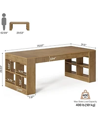 Tribesigns Wood Gaming Table,Two Person Desk, Double Computer Office Desk