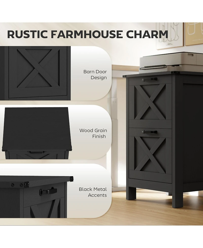 Homcom Vertical File Cabinet with 2 Drawers for A4 Letter Size, Light