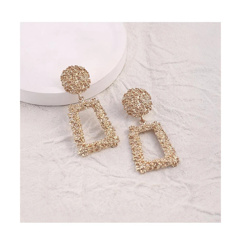 Women's The Corroded-Quad Drop Earrings - California Gold