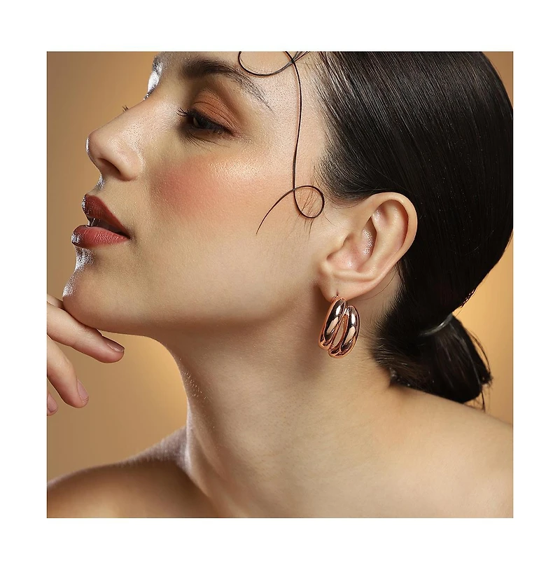 Women's The Strokes Hoop Earrings - Rose Gold