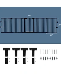 Sugift 115 Inch Length 5 Panel Adjustable Wide Fireplace Fence
