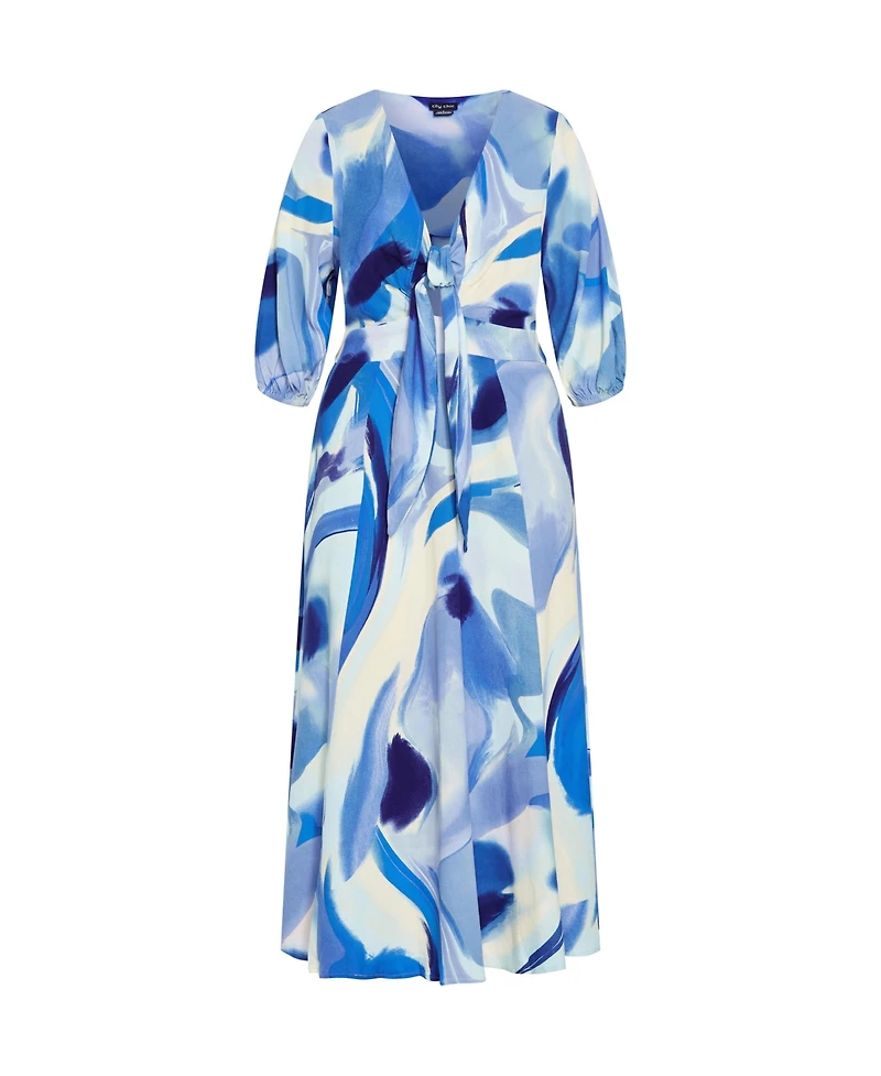 City Chic Women's Swirl Tie Print Dress