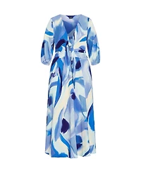 City Chic Women's Swirl Tie Print Dress
