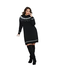 ellos Women's Fair Isle Sweater Dress