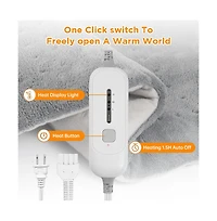 Cowin 12''x24'' Grey Weighted Electric Heating Pad for Pain Relief, Machine Washable with 3 Heat Settings ,Heating pad for Neck and Shoulder, Knee